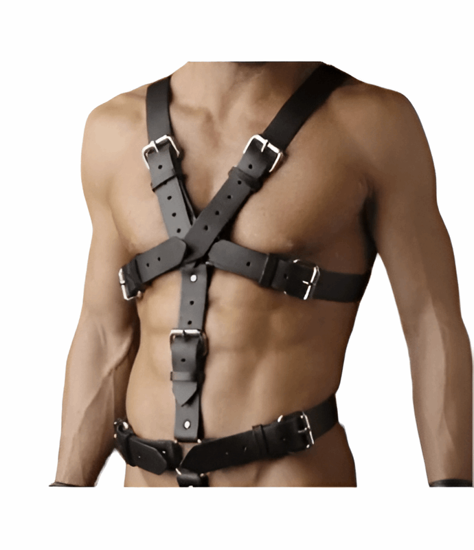 Men's Authentic 100% Leather Body Harness - OFF PATT