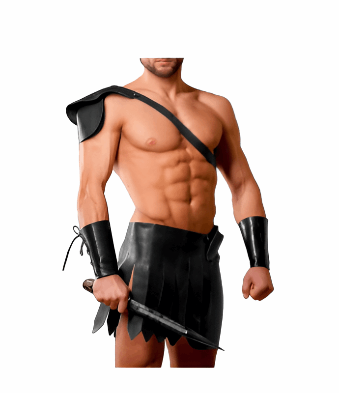 Men's Genuine Leather Four-Piece Kilt Set - Gladiator Roman LARP - OFF PATT